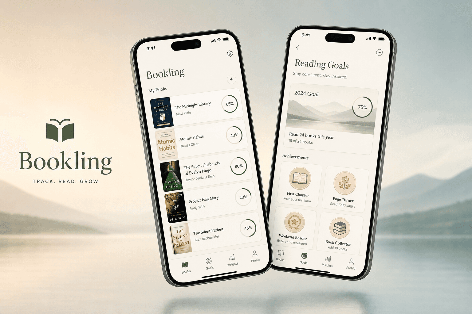 Bookling app mockup