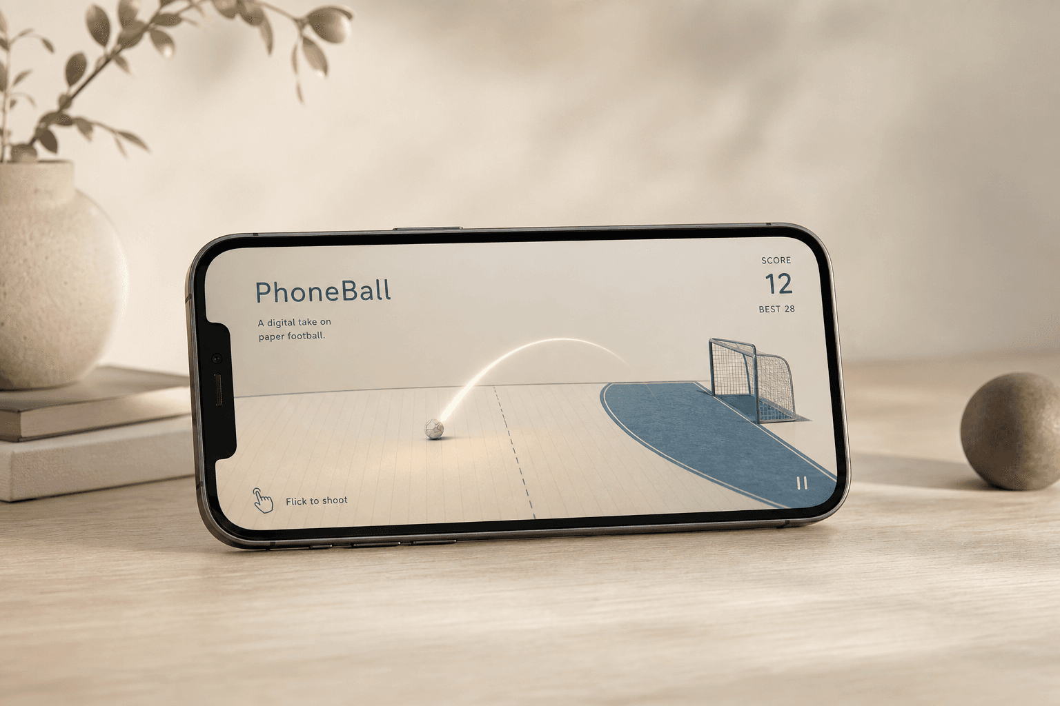 TableTop PhoneBall app mockup